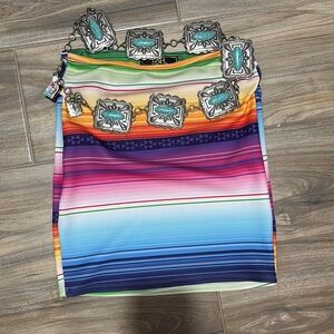 Western/ Mexican serape skirt